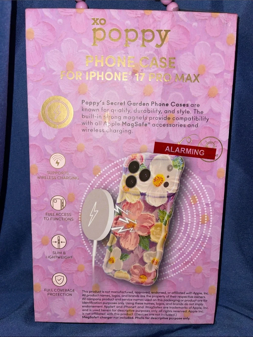 xo poppy Secret Garden Pink Floral MagSafe-Compatible Case for iPhone 17 Pro Max